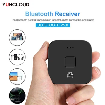 Bluetooth 5.0 Imtuvas RCA Audio Belaidžio tinklo Plokštę, 3.5 mm AUX Lizdas Muzikos Su Mic NFC Automobilių TV Garsiakalbius Auto ON/OFF