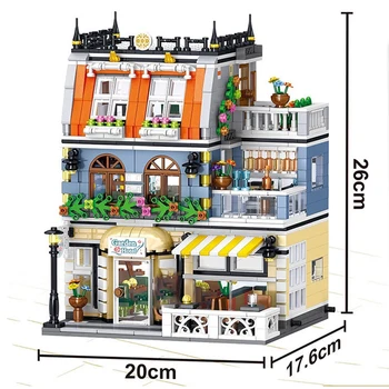 Kūrėjas Ekspertų Street View Gardon Viešbutis 1316Pcs Modelis Modulinės Ss Statybiniai Blokai, Plytos Grand Emporium Pet Knygų Parduotuvė