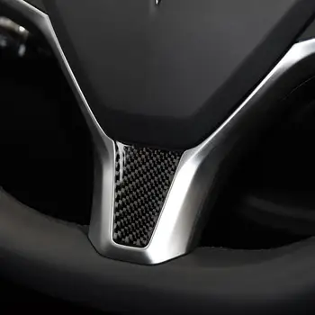 Už Tesla Model S / X anglies pluošto vairas, automobilių apdailos lipdukai modifikuotų interjero