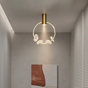 Akrilo Drugelis LED Sienos Lempos Namų Puošybai Apšvietimas Šviestuvai Salonas Naktiniai Sienos Sconces Aukso Metalo Naujas Stilius Dropshipping