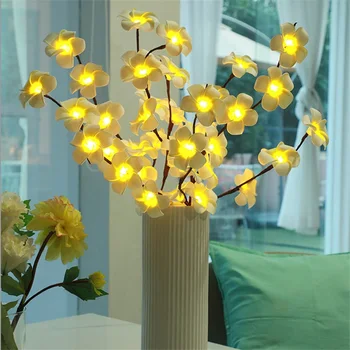Modeliavimo Dirbtinė Gėlė Orchidėja, Filialas, LED Nakties Šviesos Vaza Užpildas Gėlių Fairy Žibintai, Vestuvių Valentino Šaliai Dekoro