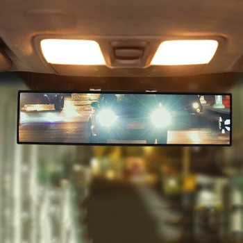 Panoraminis Galinis Viewer su Kreivės Paviršiaus 300mm Didelės Vizijos, Anti-glare, Automobilio galinio vaizdo Veidrodis Lengvas Montavimas Transporto priemonių FKU66
