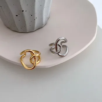 Naujas Madingas Reguliuojamas Aukso Žiedus Minimalistinio Knotting Kryžiaus Atidaryti Žiedai, Žiedas, skirtas Moterims, Priedai Didmeninė Metalo Stiliaus