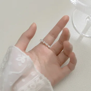 INZATT Nekilnojamojo 925 Sterlingas Sidabro Cirkonis Perlas Širdies Granulių Reguliuojamas Žiedo Moterų Minimalistinio Fine Jewelry Bohemijos Priedai