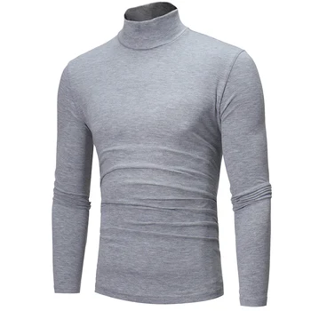 Vyriški Pavasarį, Rudenį Plonas Basic marškinėliai Golfo Long Sleeve Tee Marškinėliai Vyras Slim Viršūnės