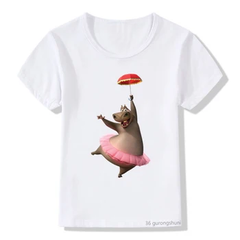 Vaikų Drabužiai Berniukams ir Mergaitėms T-shirt Madagaskaras Juokingas Animacinių filmų Gyvūnų Spausdinti Marškinėliai Vaikams Laisvalaikio Marškinėliai Vasaros Mados Viršūnes