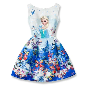 Maža Mergaitė, Suknelė Gimtadienio Kostiumai Sniego Karalienė, Princesė Elsa Suknelės Animacinių Filmų Drabužiai Vaikams Fantasia Infantis Vestido Menina