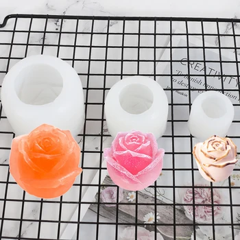 3D Rožių Gėlių Silikono Muilo Pelėsių Šokolado Pelėsių 