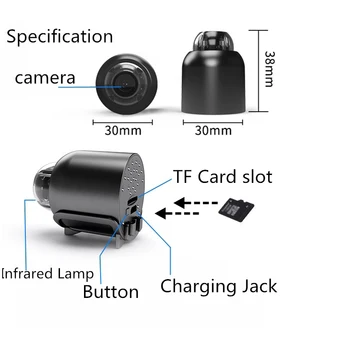 1080P Mini Kamera, Wi-fi IP Kamera, infraraudonųjų SPINDULIŲ Naktinio Matymo Smart Home Videcam Stebėjimo Kameros, Paslėpta Mobiliojo ryšio Aptikimas Kamera