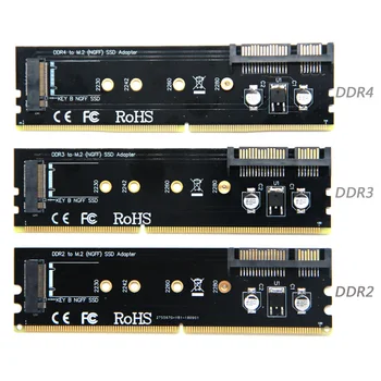 DDR3 DDR4 DDR2 į M2 SSD Adapteris M. 2 NGFF B Klavišą Riser Card SATA 15Pin Galia + SATA 7Pin Duomenis Uosto Parama 2242 2260 2280 2 M. SSD