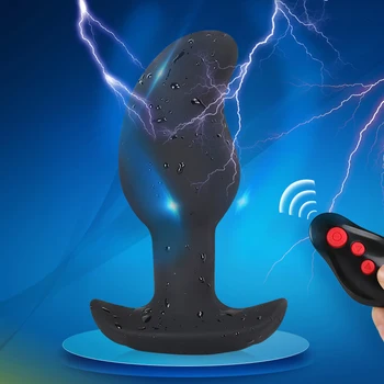 Electric Shock Prostate Massager Anal Butt Plug Erotic Remote Control G Spot Dildo Vibrators BDSM Adult Sex Toys For Men Women