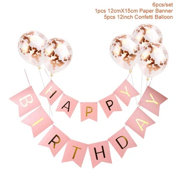 Rose Aukso Vestuvių Kolbų Prekių Konfeti Latekso Baloons Baby Shower Džiaugtis Gimtadieniu Laišką Folija Balionų Šalis Apdaila