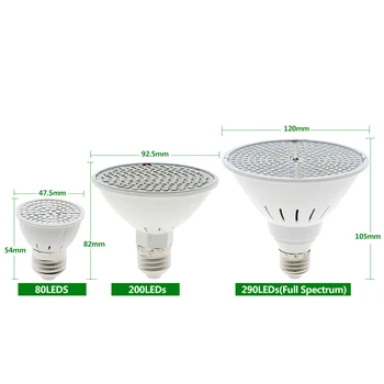 LED Grow Light E27 220V 80 200 290 Led Augalų Augimo Lemputės Patalpų Sodo Augalai, Gėlių Auginimas Apšvietimas.