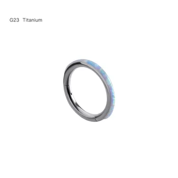 10vnt/Daug Titano G23 Opal Naujos Besiūlių Uždengimo Segmento Žiedas Clicker Ausies Kremzlės Nosies Hoopas Pertvaros Blizgesį 16Gx8/10mm