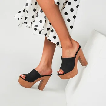Madinga mediniai super aukšti kulniukai moterų sandalai platforma batai atviras konservatyvusis atviras konservatyvusis šlepetės sexy trumpa sandalai mujer C20-33