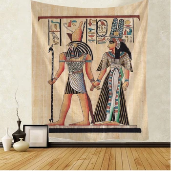 Geltona senovės Egipto gobelenas sienos kabo Hipių Egipto gobelenas sienos audinio spausdinimo senosios kultūros namų puošybai retro bakstelėkite