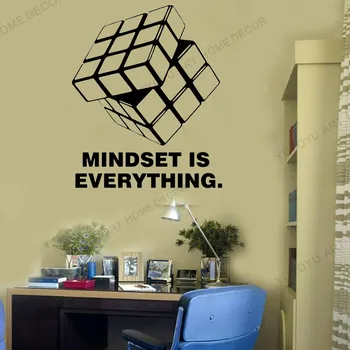 Rubiks Cube Dizaino Sienos Lipdukas mąstysena yra viskas vinilo Lipdukas Freskos interjero dizaino Mokslo švietimo Tapetai Q37