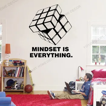 Rubiks Cube Dizaino Sienos Lipdukas mąstysena yra viskas vinilo Lipdukas Freskos interjero dizaino Mokslo švietimo Tapetai Q37
