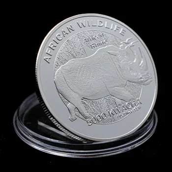 Sidabro Padengtą Afrikos Laukinės Gamtos Rhino Zambijos Kvača Gyvūnų Suvenyrai Monetos Medalis Kolekcines Iššūkis Monetos Dovana Challenger