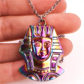 1Pc Derliaus Vaivorykštės Spalvų Egipto Karalienės Pakabukas Egipto Nefertitės Avataras Karoliai Dovana Moterims, Juvelyriniai dirbiniai Didmeninė
