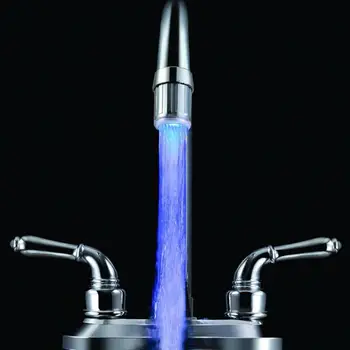 Virtuvės LED čiaupo Vandens čiaupas Čiaupų aksesuaras temperatūra maišytuvai jutiklis Vadovai priedą ant krano RGB Švyti vonios kambarys