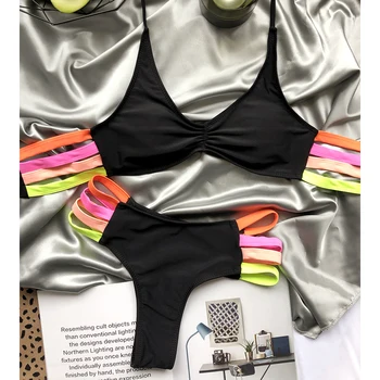 Sporto kratinys maudymosi kostiumėlį moterų plaukimo kostiumas push up Bandeau bikini Aukštai supjaustyti maudymosi kostiumėliai, 2021 Seksualus maudymosi kostiumas, Paplūdimio drabužiai
