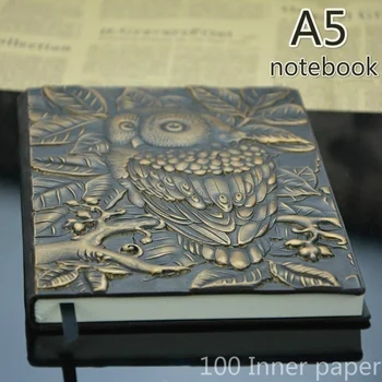 3D Derliaus Reljefinis Odos Pelėda Spausdinimo Kelionės Dienoraštis A5-Sąsiuvinis Dovanos Notepad 1pcs užrašų Knygelė