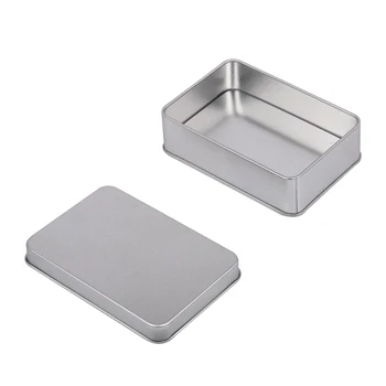 3X Stačiakampio formos Skardos Dėžės Metalo Saugojimo Dėžutė Papuošalų Raktus, Monetas, Maisto produktų, Amatų