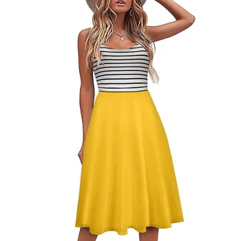 Moterų Bohemijos Suknelė Vasaros Prarasti Spausdinti Rankovių Sundress Ponios Paplūdimio Plus Size Vestidos-line Spageti Dirželis Mini Suknelė
