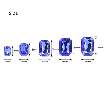 K9 Stiklo Stačiakampio Aštuonkampis Masės Diamond Drabužių Nagų Dailės kalnų krištolas 3D Pointback Išgalvotas Akmens Brangakmenių Bling Crystal 