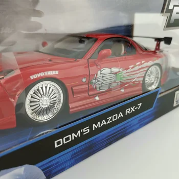 JADA 1/24 Greiti ir Įsiutę Automobilių DOM ' S MAZDA RX-7 Modeliavimas Metalo Diecast Modelis Automobiliai, Žaislai