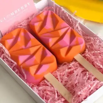 Geometrinės Formos Cakesicle Pelėsių Popsicle Silikono Desertas Pyragas Kepimo Formą Virtuvė 