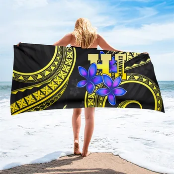 Paplūdimio Rankšluosčių Havajų Polinezijos Plumeria Gėlių Spausdinti Quick Dry Mikropluošto Plaukti Sporto Toallas Absorbentas Vonia Rankšluostį Valgiaraščių