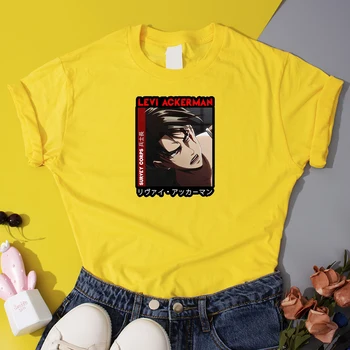 Levi Akermano moteriški Marškinėliai Anime Ataka Titan T-Marškinėliai Moterims Medvilnės korėjos T Shirts Harajuku Japonija Stiliaus Moteris Tees Viršūnės