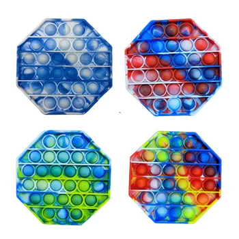 Paprasta Dimple Rainbow Push Pop Burbulas Fidget Jutimo Žaislų turas širdies Daugiakampio Streso Atsarginiais Antistress Žaislai Karo Stalo Žaidimas