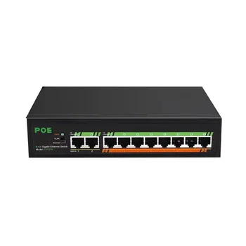 10-port Gigabit POE switch įmontuotas maitinimo šaltinis 120W IEEE 802.3 af/per Ethernet tinka IP kamerų/wireless AP/POE kameros