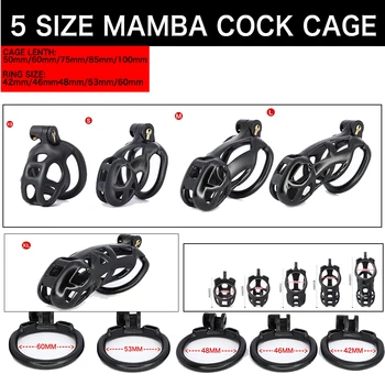 Įvairių BDSM Black Mamba Plastiko Derva Gaidys Narve Rakinama Vyrų Varpos Žiedas Užraktas Skaistybė Diržas Prietaiso Suaugusiųjų Žaidimas Sekso žaisliukai Vyrams
