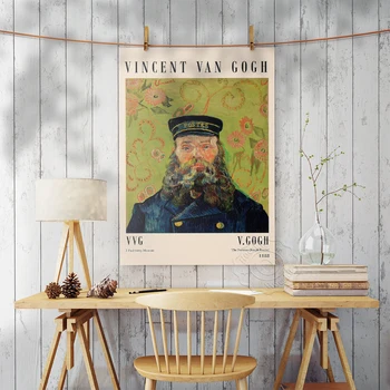 Vincentas Van Gogas Impresionizmo Naftos Plakatas, Gogh Paštininkas Joseph Roulin Spaudinių Paroda, Vincent Derliaus Meno Dekoro Sienos Nuotrauka,