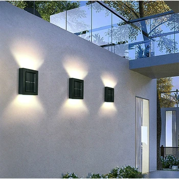 2vnt Vandeniui LED Saulės-Lauko Sienos, Light Rail LED Sienos Lempos Kelias Laiptai, Sodo Sienų Dekoras Kiemuose Dekoratyvinis Apšvietimas