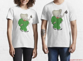 Babar l Elephante vyriški Trumpi Rankovėmis Sunkiasvoris, darbo drabužiai Kišenėje T-Shirt