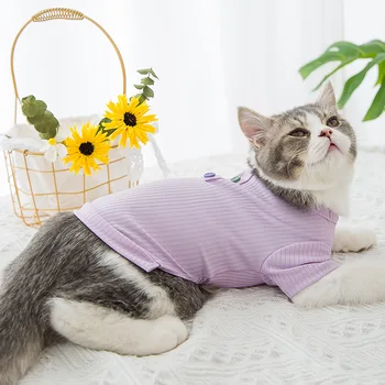 Pet drabužių pavasario\vasaros plonas kvėpuojantis T-shirt Katė mažų šunų kačių drabužių chiahuahua teddy
