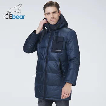 ICEbear 2021 metų vyras premium kelionės dėvėti gobtuvu žiemos paltai mados prekės ženklo vyrų drabužiai didelę kišenę, vyriški drabužiai MWD21923I