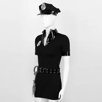 Helovinas Moterų Policininkas Policijos Pareigūnas Cosplay Išgalvotas Suknelė Seksualus Policininkės Uniformą Apranga Mini Suknelė + Hat +Ženklelis + Diržas + Rankogaliai