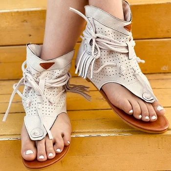 Retro Moterų Sandalai 2021 Gladiatorių Ponios Įrašą Kojų Vintage Batai Atsitiktinis Kutas Romos Mados Vasaros Moteris Batai Moteriška Nauja