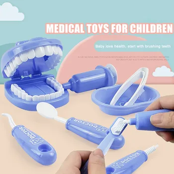 9Pcs/set Vaikai Apsimesti Žaisti Išspausti Žaislas Odontologą Pasitikrinti Dantis Modelis Gydytojų Vaidmuo Žaisti Vaikams, Lėlės, Žaislai Vaikams Mergaitei Berniukui Dovana