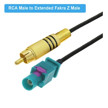 Pratęstas Fakra Z Male RCA Male Plug Vaizdo Kabelis Adapteris Galiuku Automobilių Stovėjimo aikštelė, Atbulinės eigos Galinio vaizdo Kamera Adapterio Kabelis
