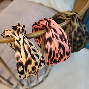 PROLY Naujas Mados Moterų Lankelis Kryžiaus Mazgas Leopard Hairband Suaugusiųjų Atsitiktinis Platus Pusėje Turbaną Apdangalai, Plaukų Aksesuarai