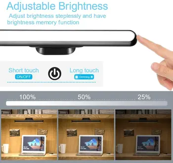 Pritemdomi LED Touch Šviesos Juosta Įkrovimo Kabinti Magnetinio Skaitymo Spinta Makiažo Veidrodėliai Šviesos Pasukti Kampu Naktį Žibintai