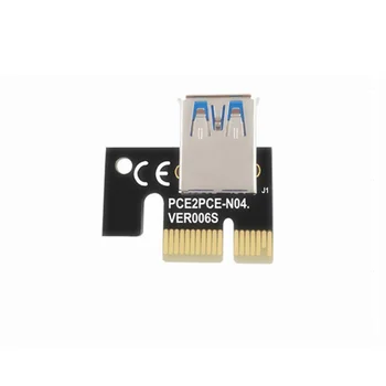 6pcs PCI-E Riser 009S Profesional PLUS Express 1X 4x 8x 16x Extender PCI-E USB Stove 009 GPU 6Pin Kortelės SATA 15pin už BTC Miner