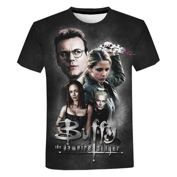 2021 TV Serialas Buffy The Vampire Slayer 3d Spausdinti marškinėliai Vyrų/moterų Mados Atsitiktinis Harajuku Stiliaus trumpomis Rankovėmis Viršūnes Streetwear